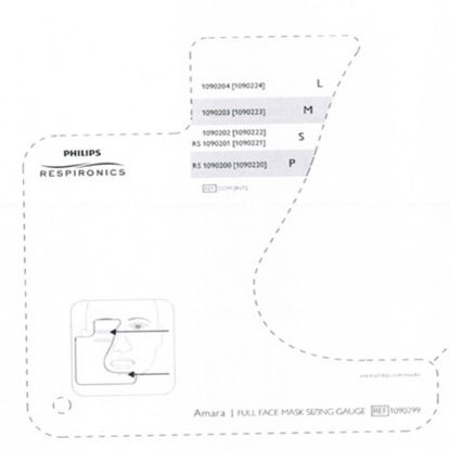 Picture of Amara Full Face CPAP Mask Sizing Gage